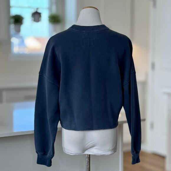 Abercrombie & Fitch | Blue Cropped Crewneck Sweatshirt - Picture 3 of 6